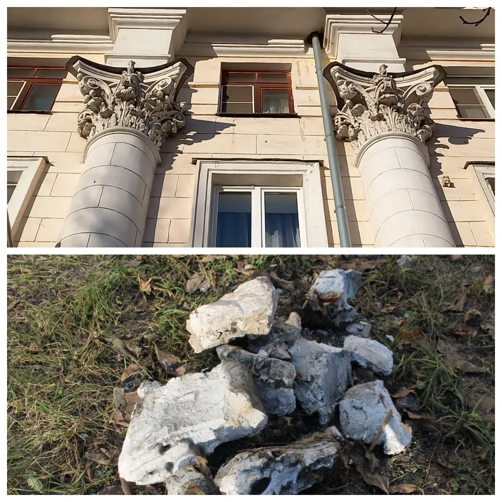 В Ярославле продолжает разваливаться фасад жилого дома