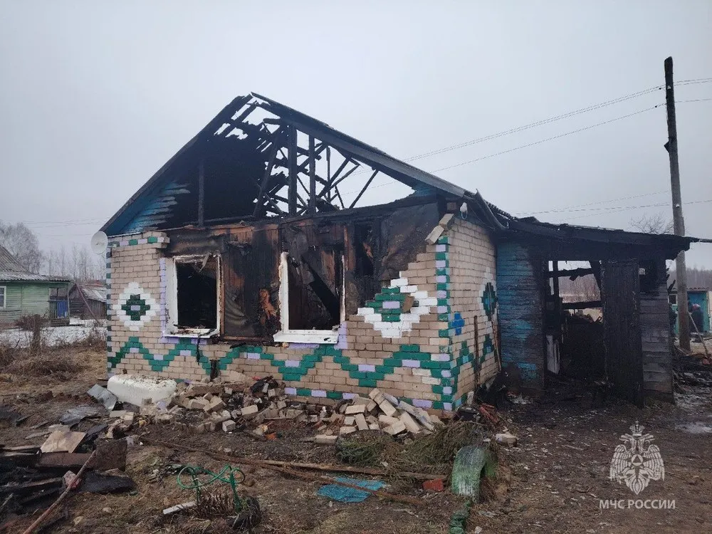 В Ярославской области жилой дом сгорел из-за неисправной печки