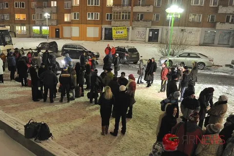 Делегация Ярославской области отправилась в Сочи на двух автобусах.  Фоторепортаж