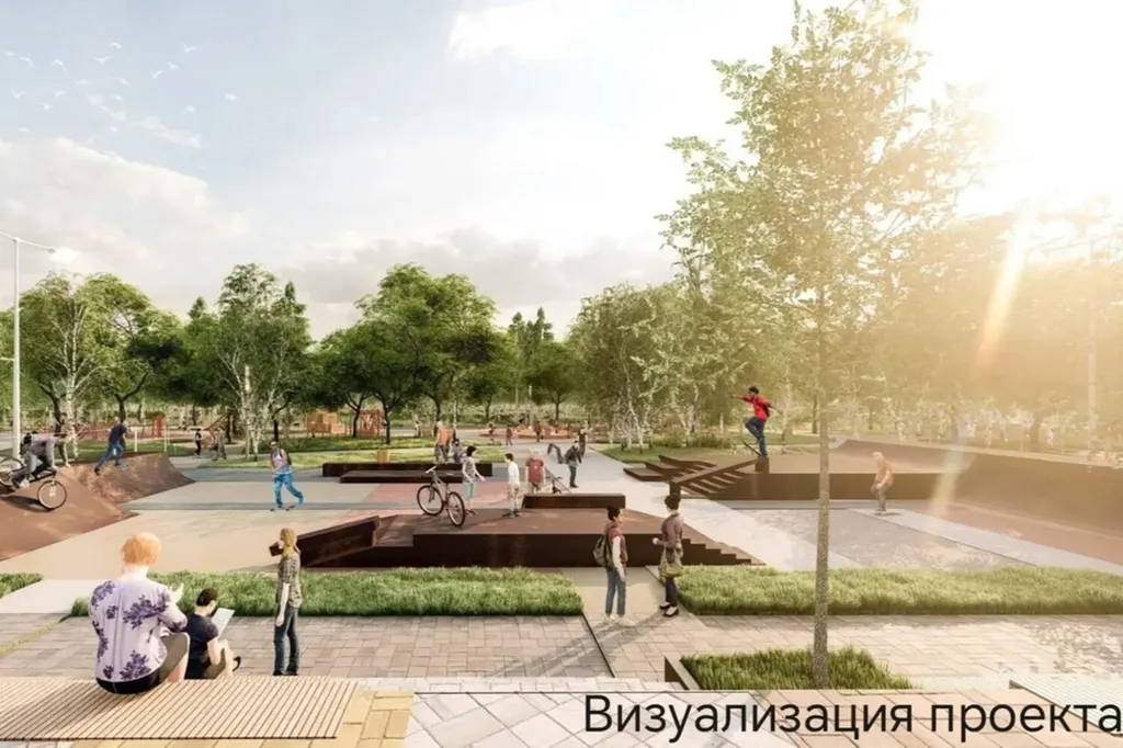В Красных Ткачах началось строительство скейт-парка