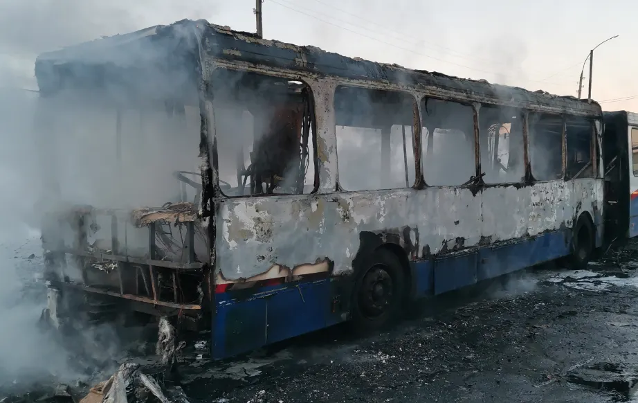 В Ярославле сгорел рейсовый автобус