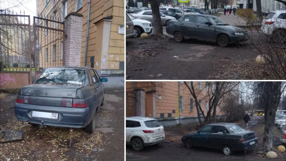 В Ярославле машину бросили поперек тротуара