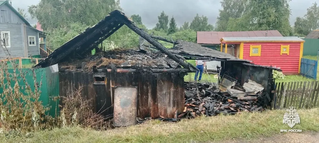 В ярославском селе случился пожар из-за грозы
