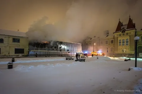В Ярославской области горел  музей-заповедник «Мучной гостиный двор»