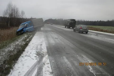 На автодороге Ярославль-Рыбинск одной из причин аварии стала скользкость