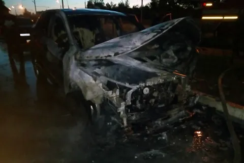 Ночью в Рыбинске сгорел автомобиль