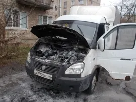 В Рыбинске днем загорелась «Газель»