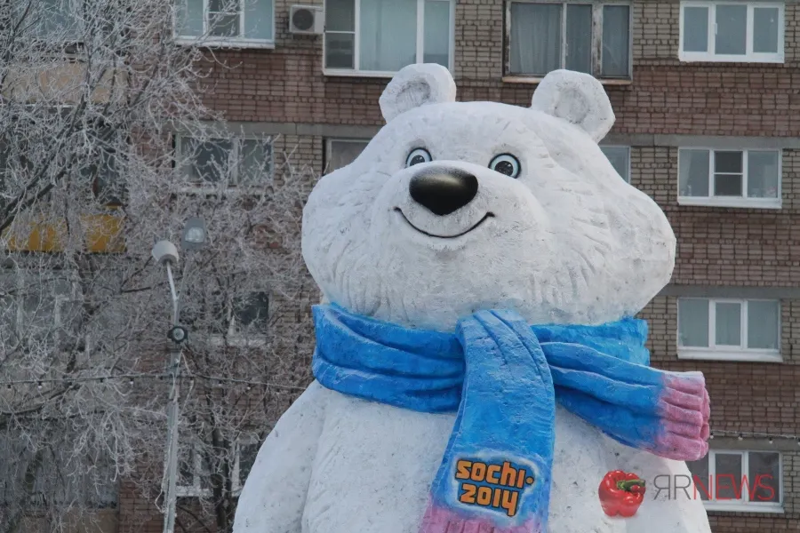 В городе Рыбинске Ярославской области появился олимпийский медвежонок