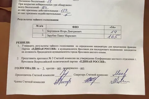 «Единая Россия» поддержала кандидатуру Павла Зарубина на пост председателя муниципалитета Ярославля