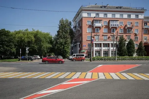 В Рыбинске впервые применили красную разметку