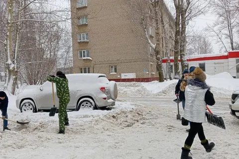 «Вместе мы сила»: ярославцы сами убирают дворы от снега