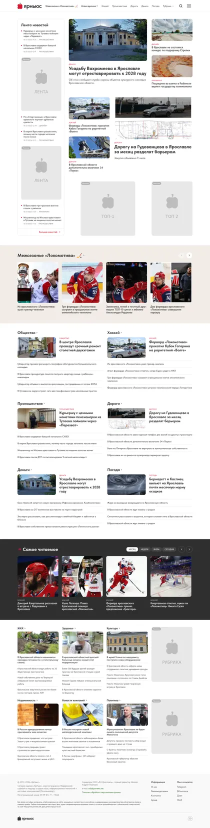Расположение баннеров: главная страница