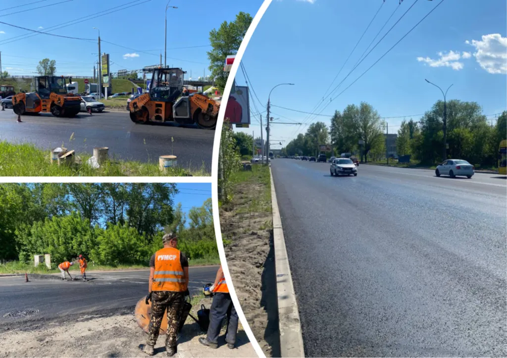 В Ярославле закончили укладку нижнего слоя асфальта на проспекте Октября