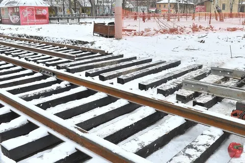 В Ярославле завершаются работы по устройству временного разворотного кольца трамвая. Фоторепортаж