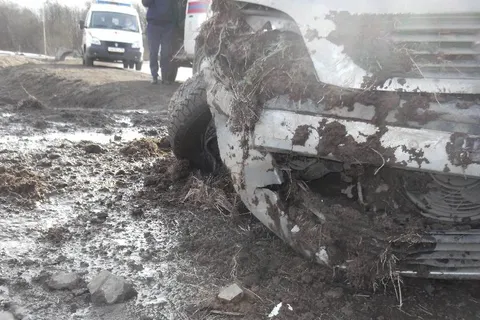 В Ярославской области Опель вылетел в кювет и потерял колесо