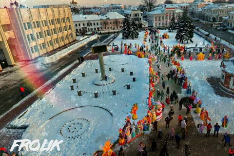 Главная Масленицы страны в Ярославле: фото с неба