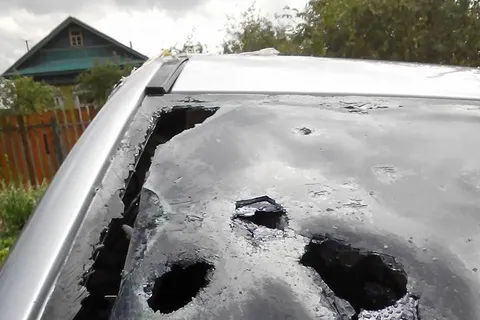 В выходные на Ярославль обрушились ливень и град