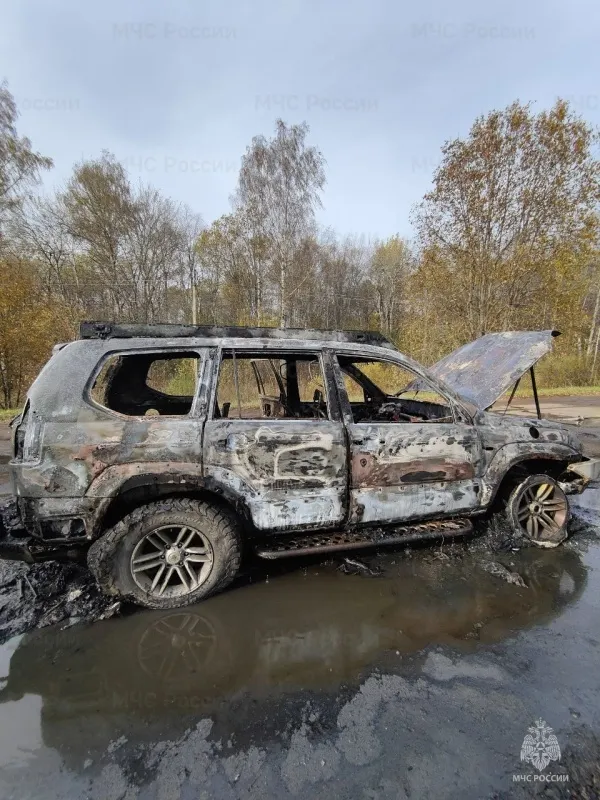 В Тутаевском районе сгорел автомобиль
