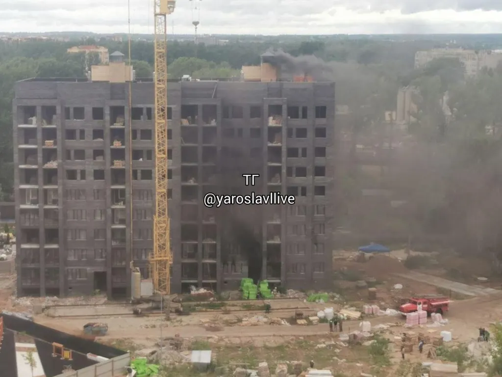 В Ярославле горел строящийся дом жилого комплекса