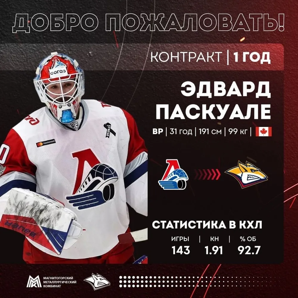 Вратарь ярославского «Локомотива» перешел в магнитогорский «Металлург»