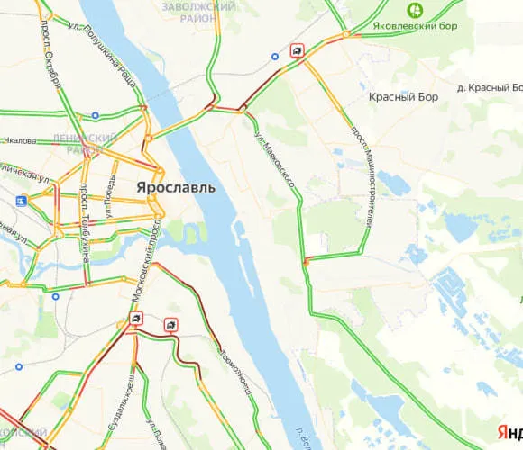 Из-за нескольких ДТП Ярославль сковали 9-балльные пробки