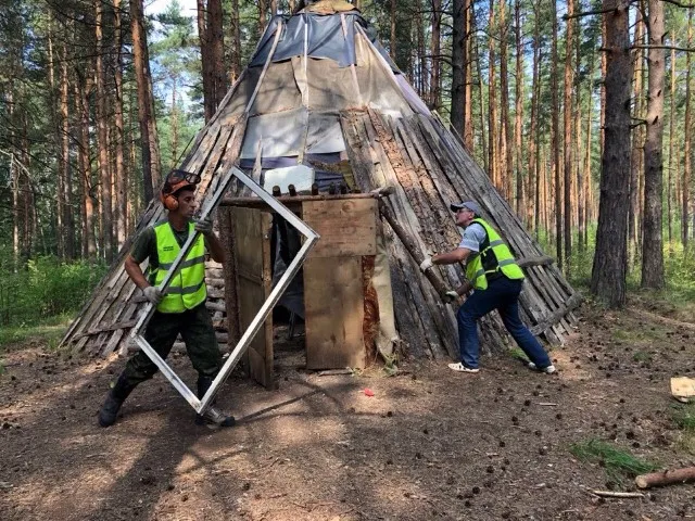 В  лесу под Ярославлем снесли «сатанинский» вигвам 