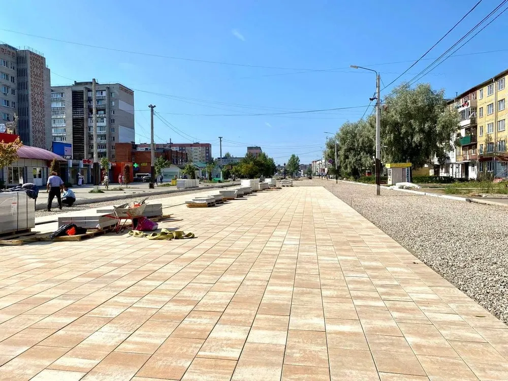 В Тутаеве проезжую часть центральной улицы делают в плитке