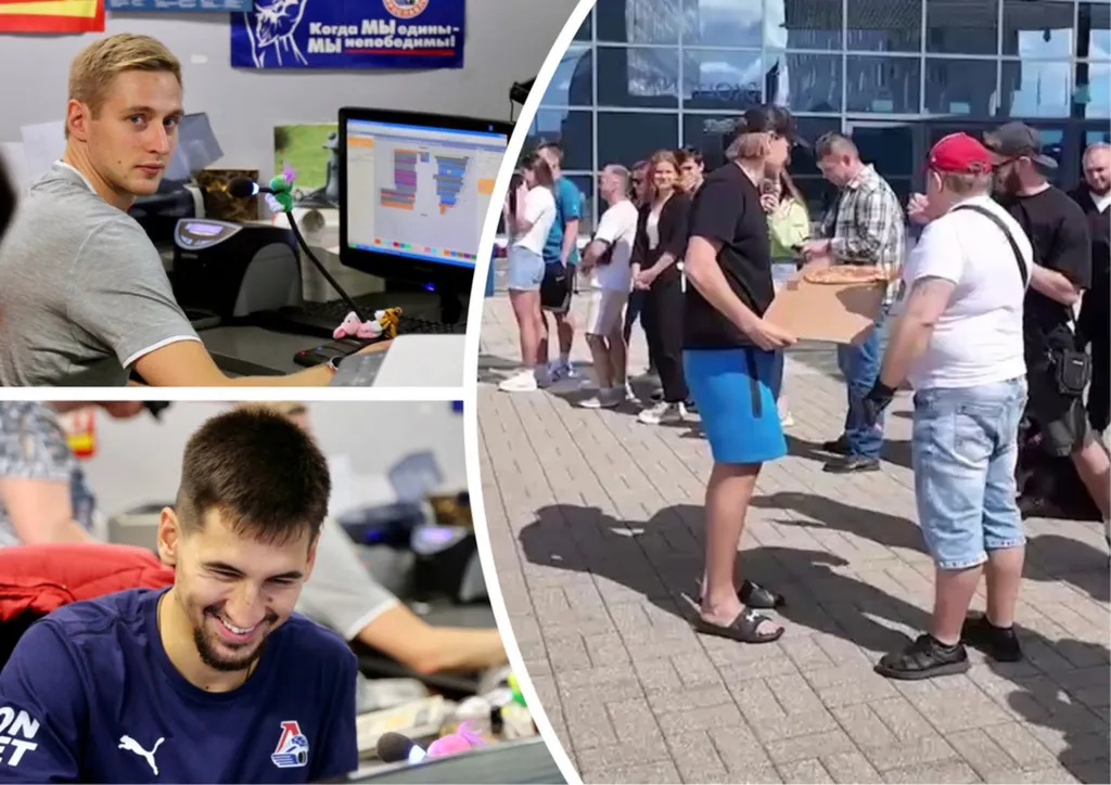 Игроки ярославского «Локомотива» поработали кассирами и доставщиками пиццы