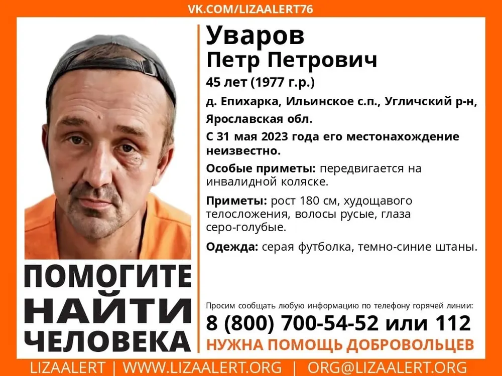 В Ярославской области с конца весны ищут пропавшего инвалида