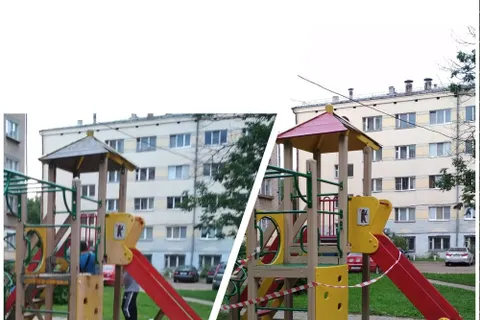 В Ярославле жители сами отремонтировали детский городок