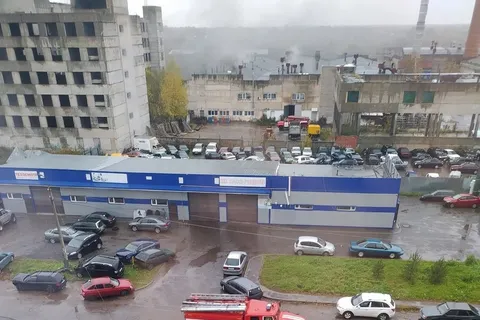 В Рыбинске горел бывший завод «Призма»