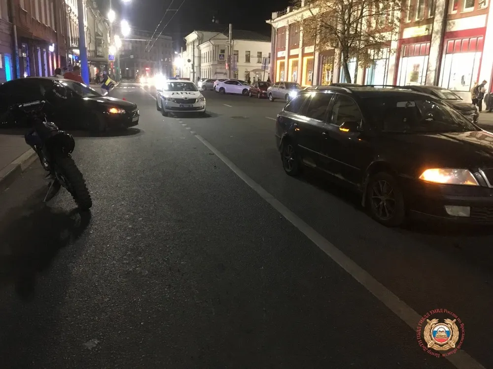 В центре Ярославля сбили несовершеннолетнего мотоциклиста