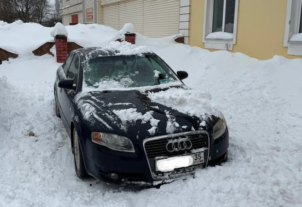 В Рыбинске снег рухнул на «Ауди» туристов из Череповца