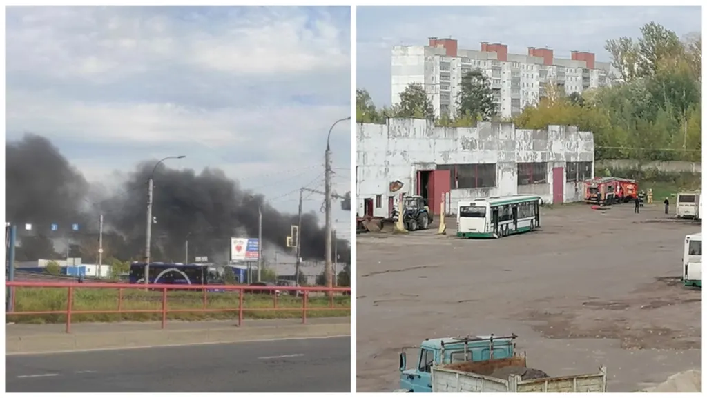 В Рыбинском ПАТП-1 горели два автобуса