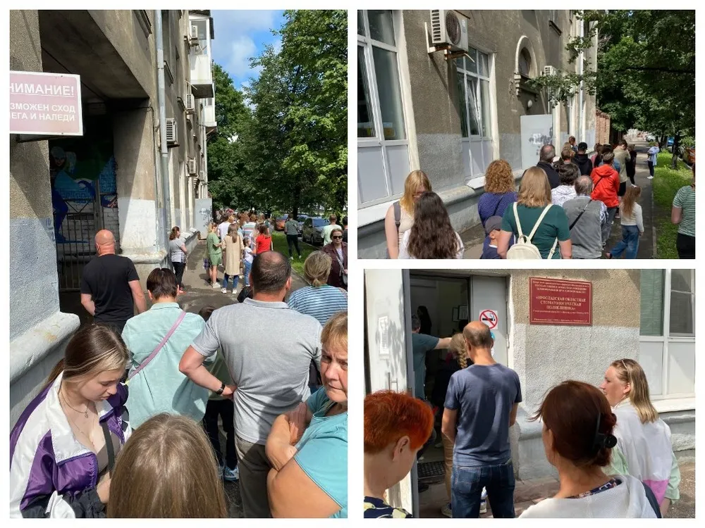 В ярославскую поликлинику выстроилась огромная очередь за явками