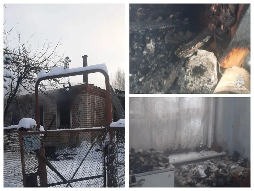 В ярославском поселке серьезно горел двухквартирный дом