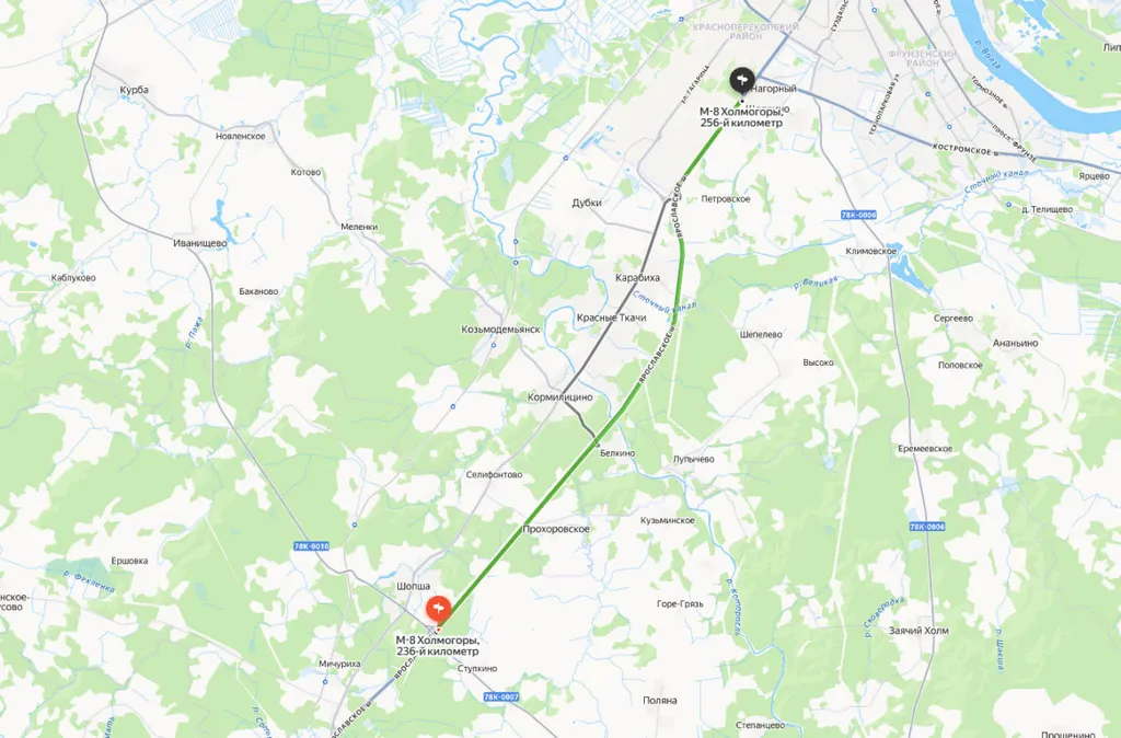 В Ярославской области перекрыли 20 километров трассы М-8