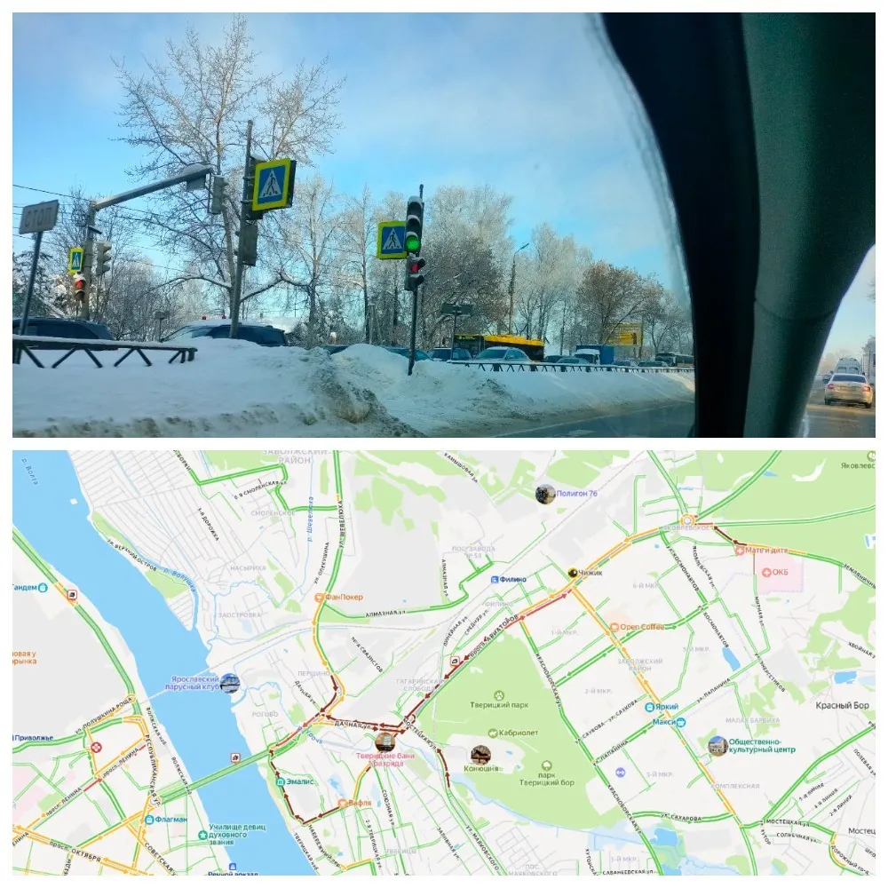 Заволжане утром во вторник встали в двухчасовую пробку