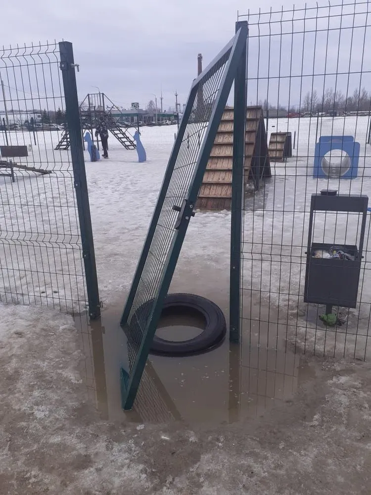 В Ярославле развалилась новая площадка для выгула собак